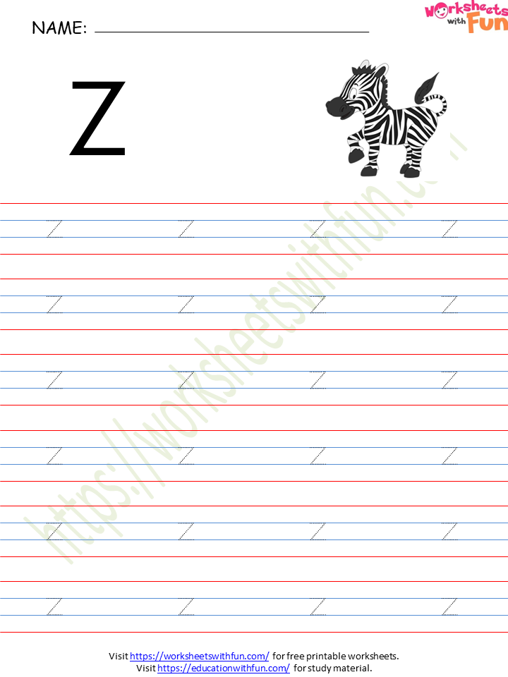 English - Preschool: Alphabet (Letter 'z') Worksheet 5